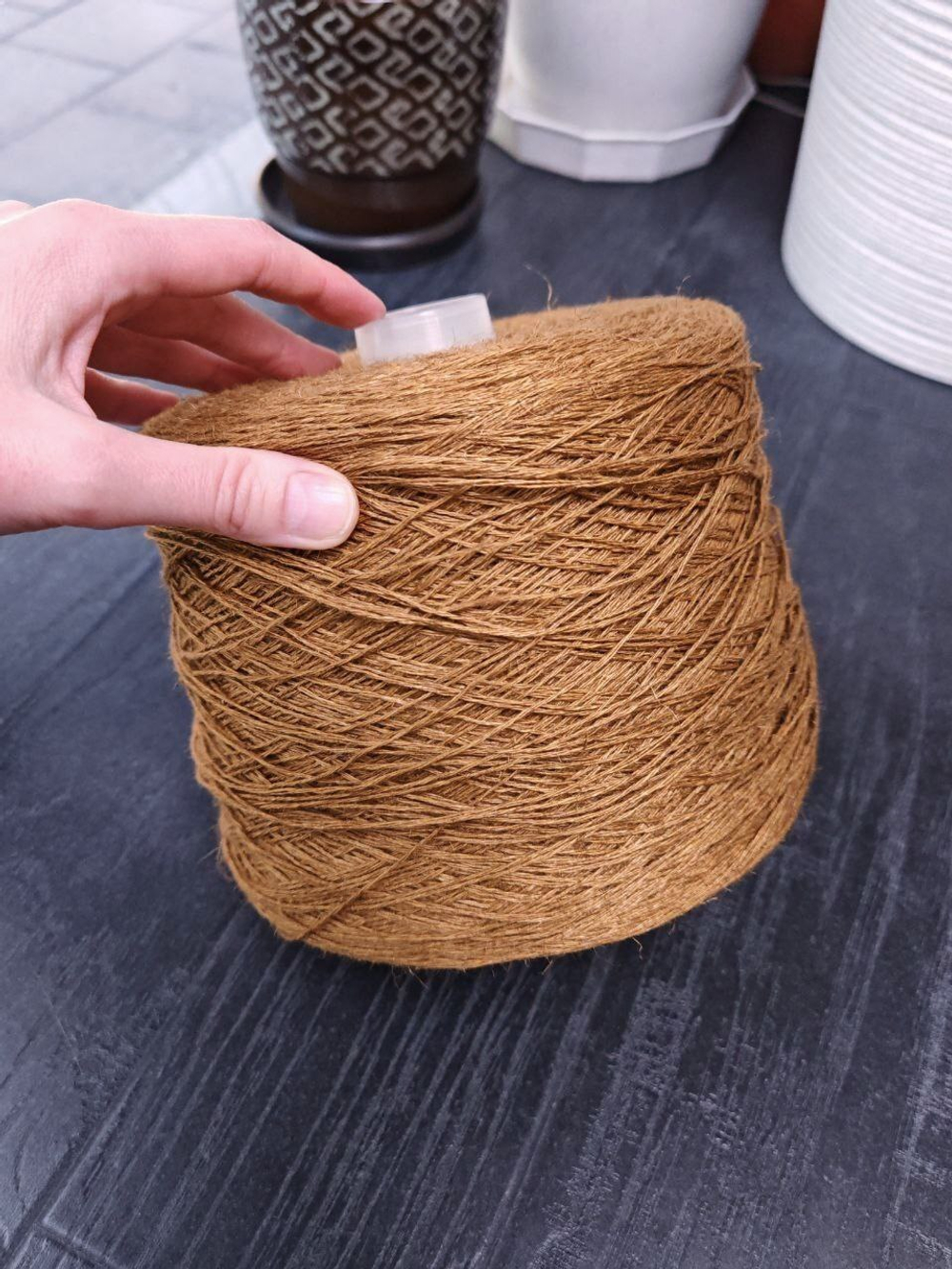 Итальянская бобинная пряжа от производителя Luxury Selection By Ri. Go art. Canalino 3000, Состав 50% Конопля, 50% Лен, Длина 300м/ 100грамм