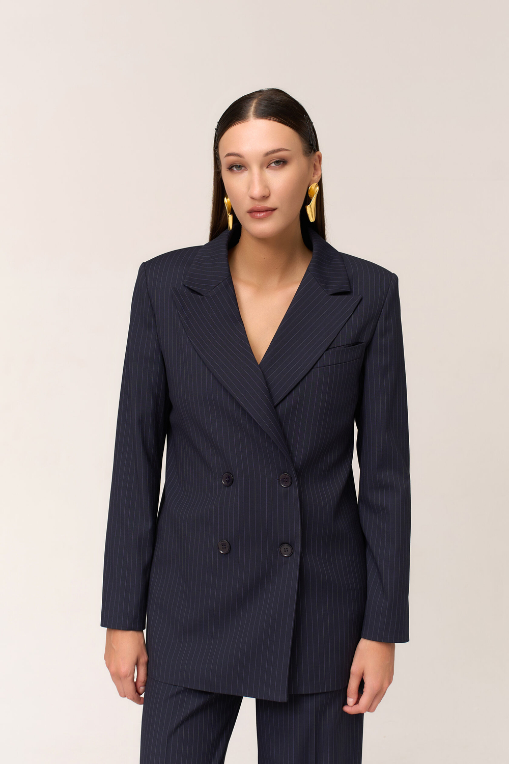 Пиджак двубортный в полоску DAN MARALEX