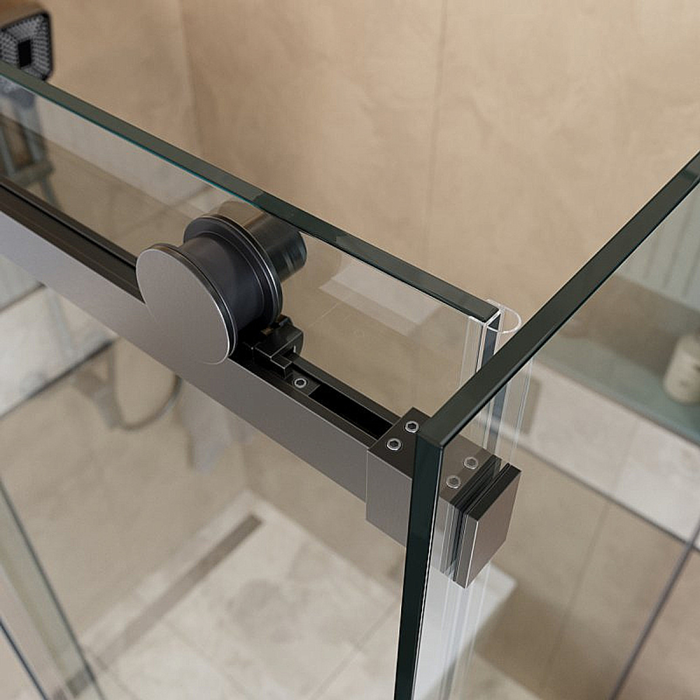 Душевой уголок BelBagno SOFT_CLOSE-2-AH-1 160х100 стекло прозрачное/профиль оружейная сталь