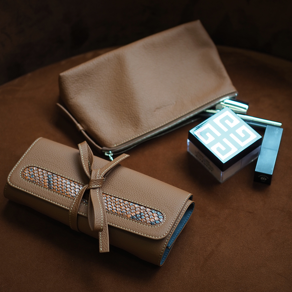 Чехол для ювелирных украшений Plier из кожи теленка, цвета карамель