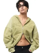 Худи Bruler d'Amour Zip Liberté d'expression лаймовый