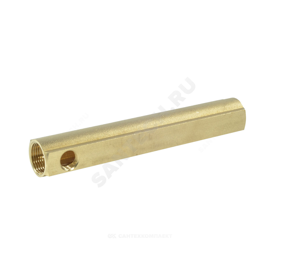 Коллектор латунь 1" ВР/ВР на 2 вых 1/2" ВР м/о 100мм Апогей 422060 (КЛА 2502.100-2)