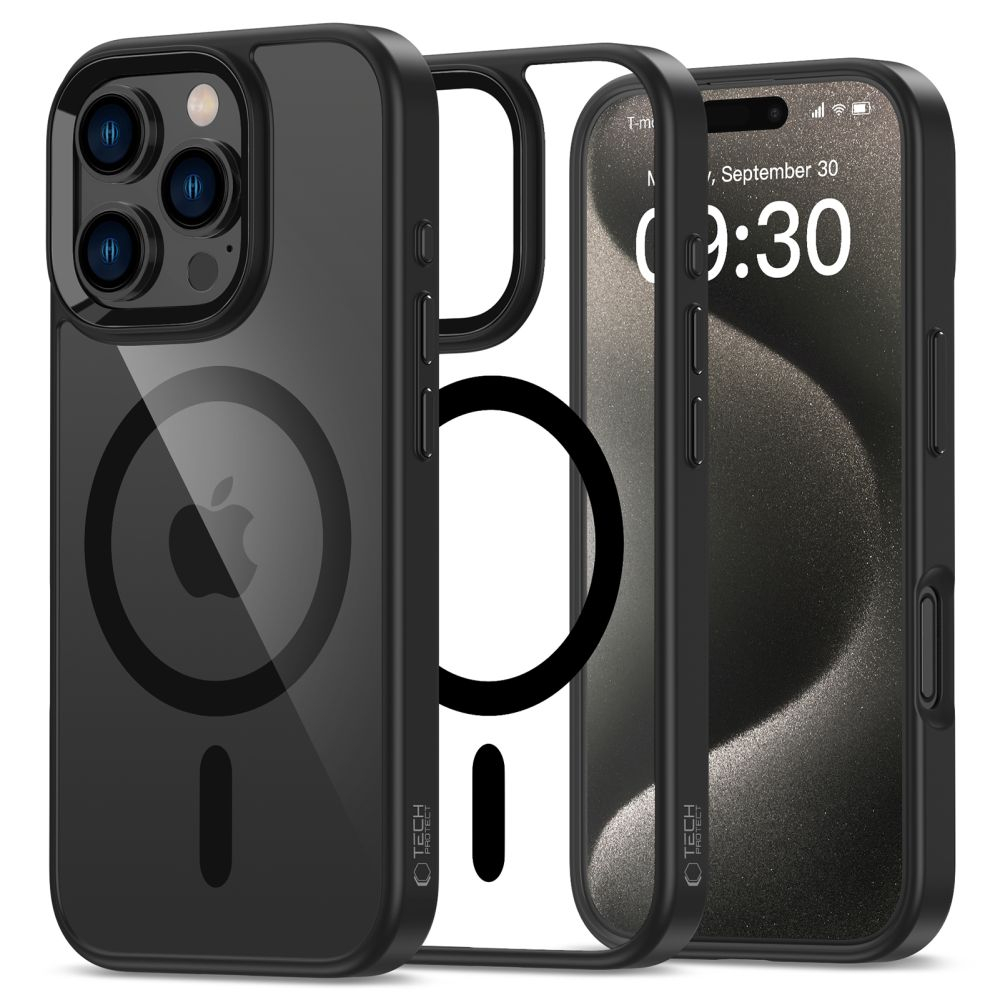 Чехол TECH-PROTECT MAGMAT Magsafe iPhone 16 PRO BLACK/CLEAR