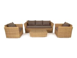 "Капучино" лаунж-зона из искусственного ротанга, цвет соломенный