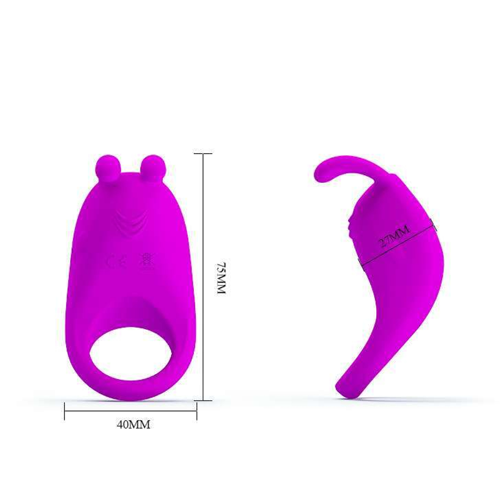 Лиловое эрекционное кольцо с вибрацией Rabbit Vibrator (Цвет: лиловый)