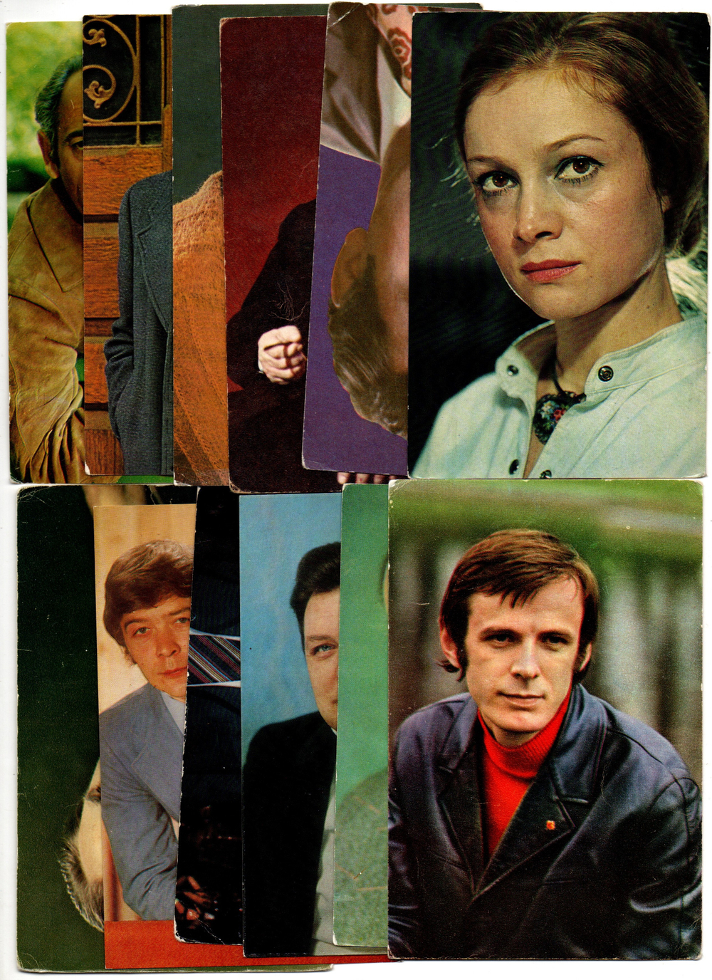 №64 Открытки Артисты и актёры СССР 1970–1980-е г. 25 штук. Цветные, чистые, без повторов