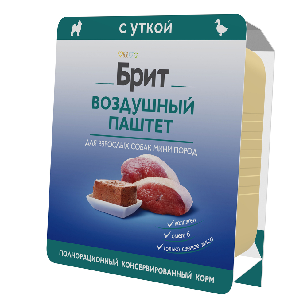 Brit Premium Воздушный паштет с уткой для взрослых собак мини пород 100 г