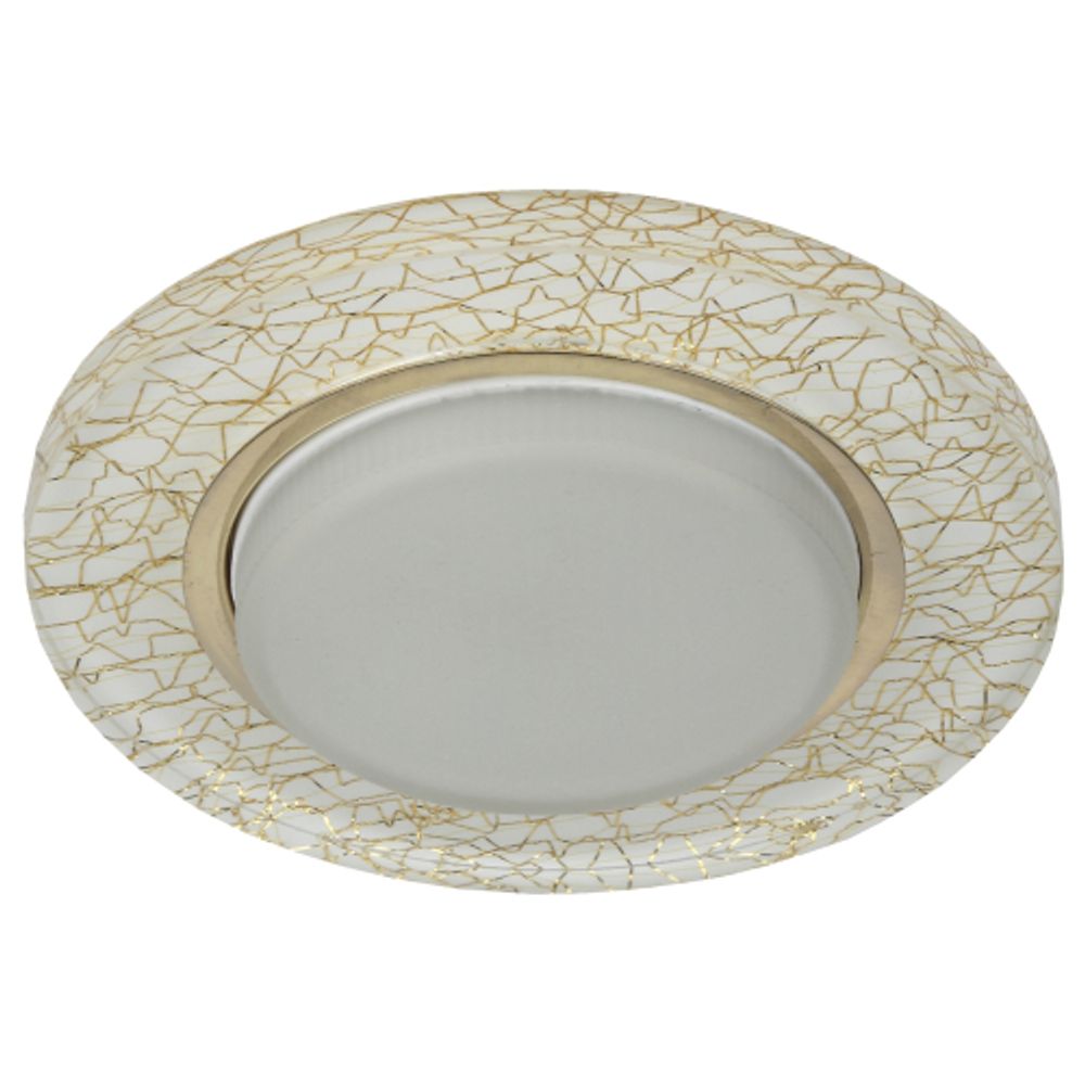 DK80 WH/GD Светильник ЭРА под лампу Gx53, 220V,13W, белый/золото | Встраиваемые светильники Для ламп GX53