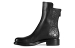 GUCCI Leather Fashion Ankle Boots Slip on Flat Women"s Black