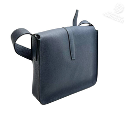 Сумка через плечо Hermes вертикальный мессенджер темно-синяя