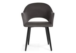 Стул на металлокаркасе Апри микровелюр графитовый / черный глянец