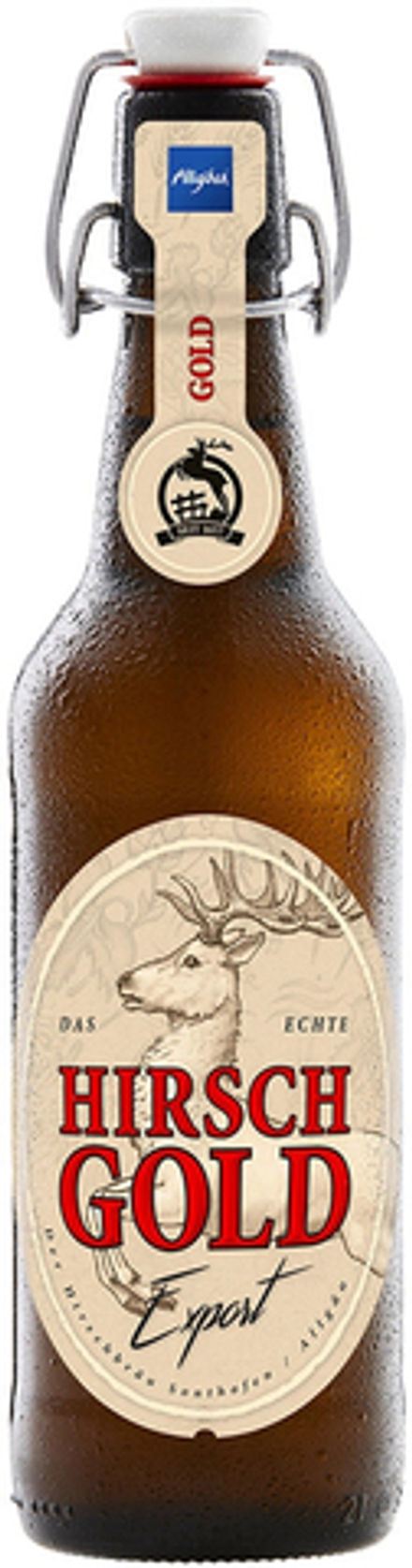 Пиво Хиршброй Голд / Der Hirschbrau Gold 0.5 - стекло, бугельная пробка