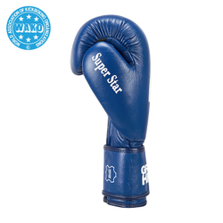 BGS-1213w Кикбоксерские перчатки Super Star WAKO Approved синие