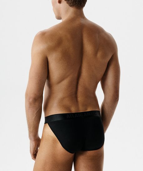 Мужские трусы (1шт) танга Atlantic MP-1591, микромодал, черный