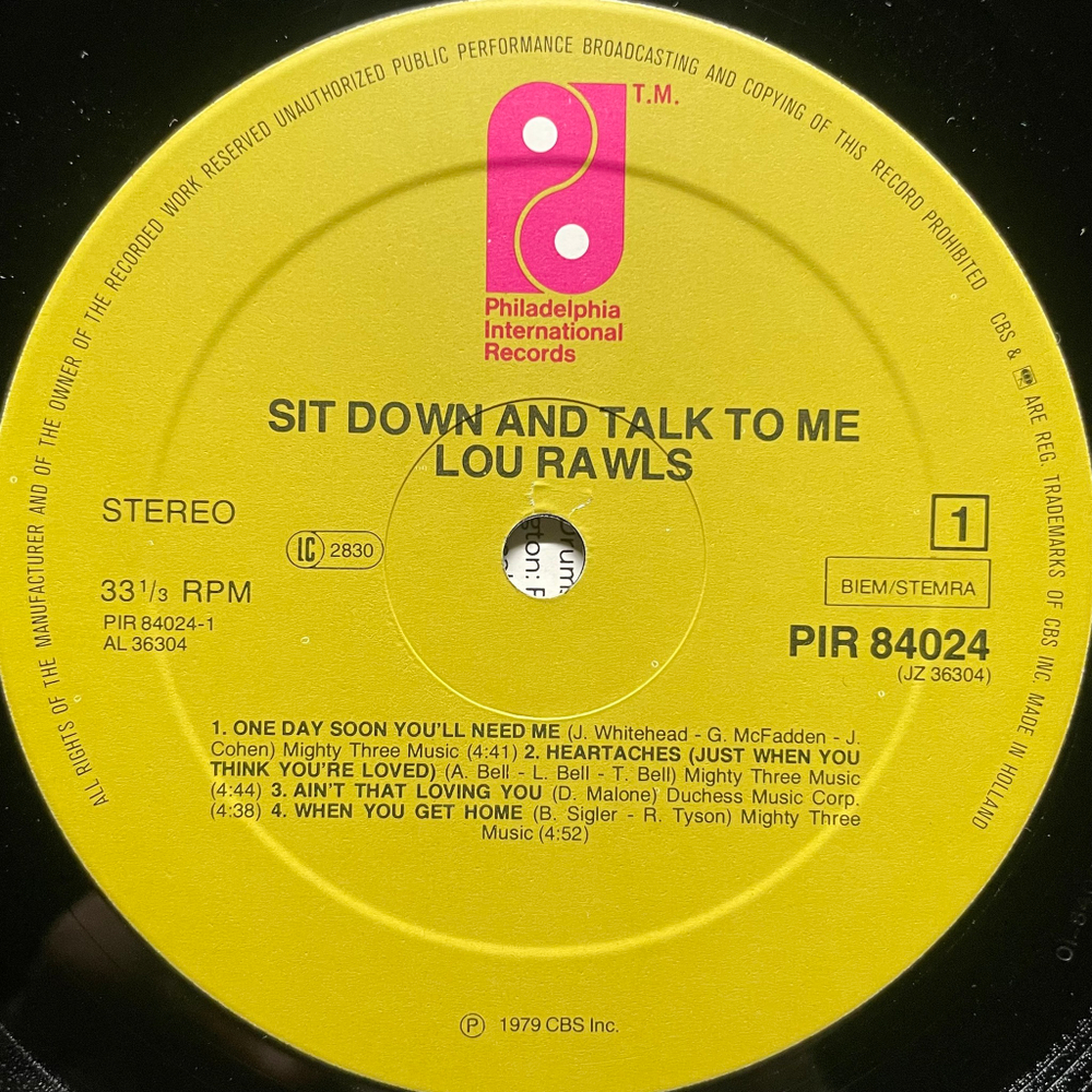 Lou Rawls ‎– Sit Down And Talk To Me (Голландия 1979г.)
