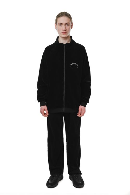 Толстовка Ymkashix Puff Zip велюровая черная