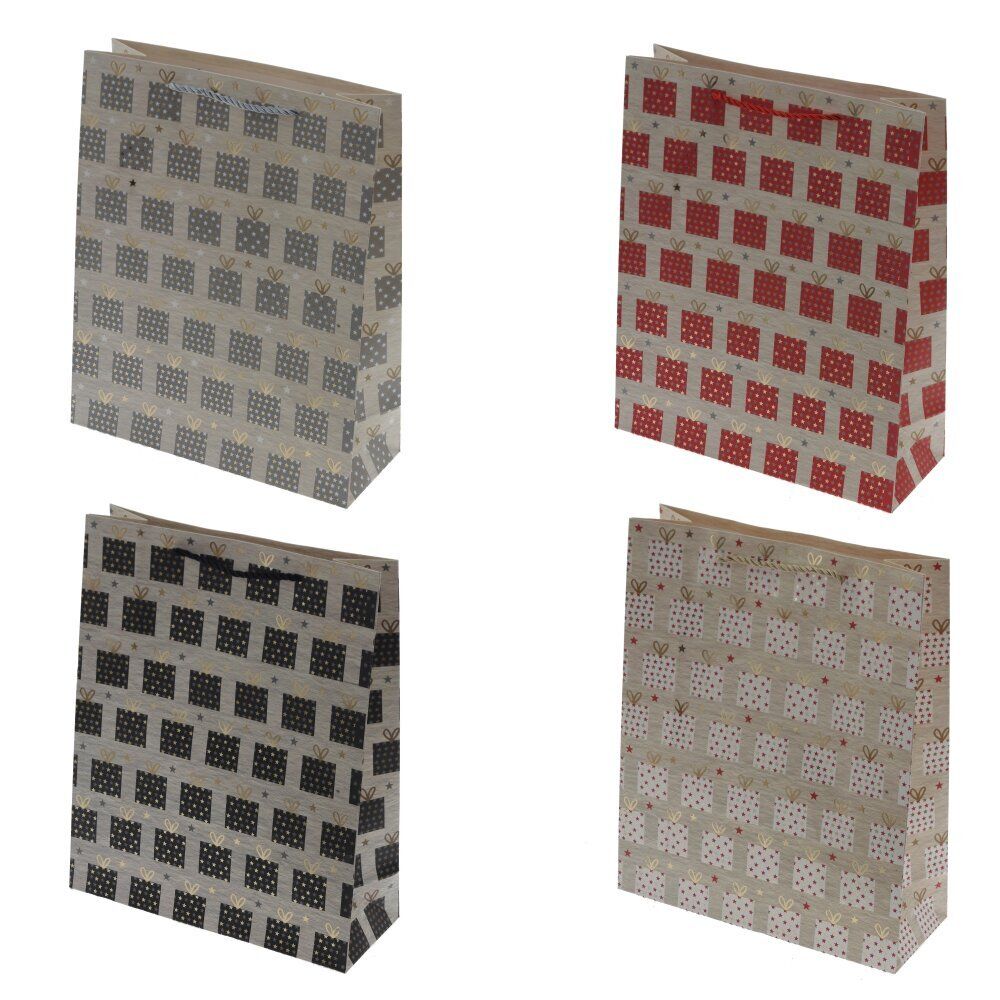 GAEM Пакет подарочный (бумага 210г/м2, блок 12шт), L26 W10 H32 см, 4в.