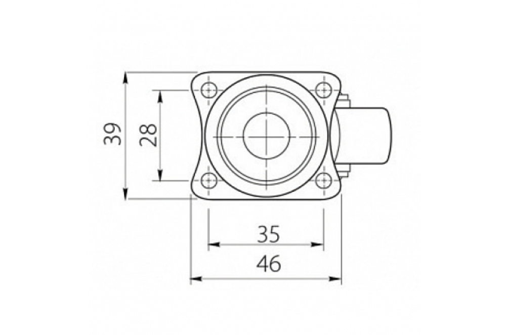 Колесо черное, d 38 mm, резина, сталь (нагрузка до 16кг)