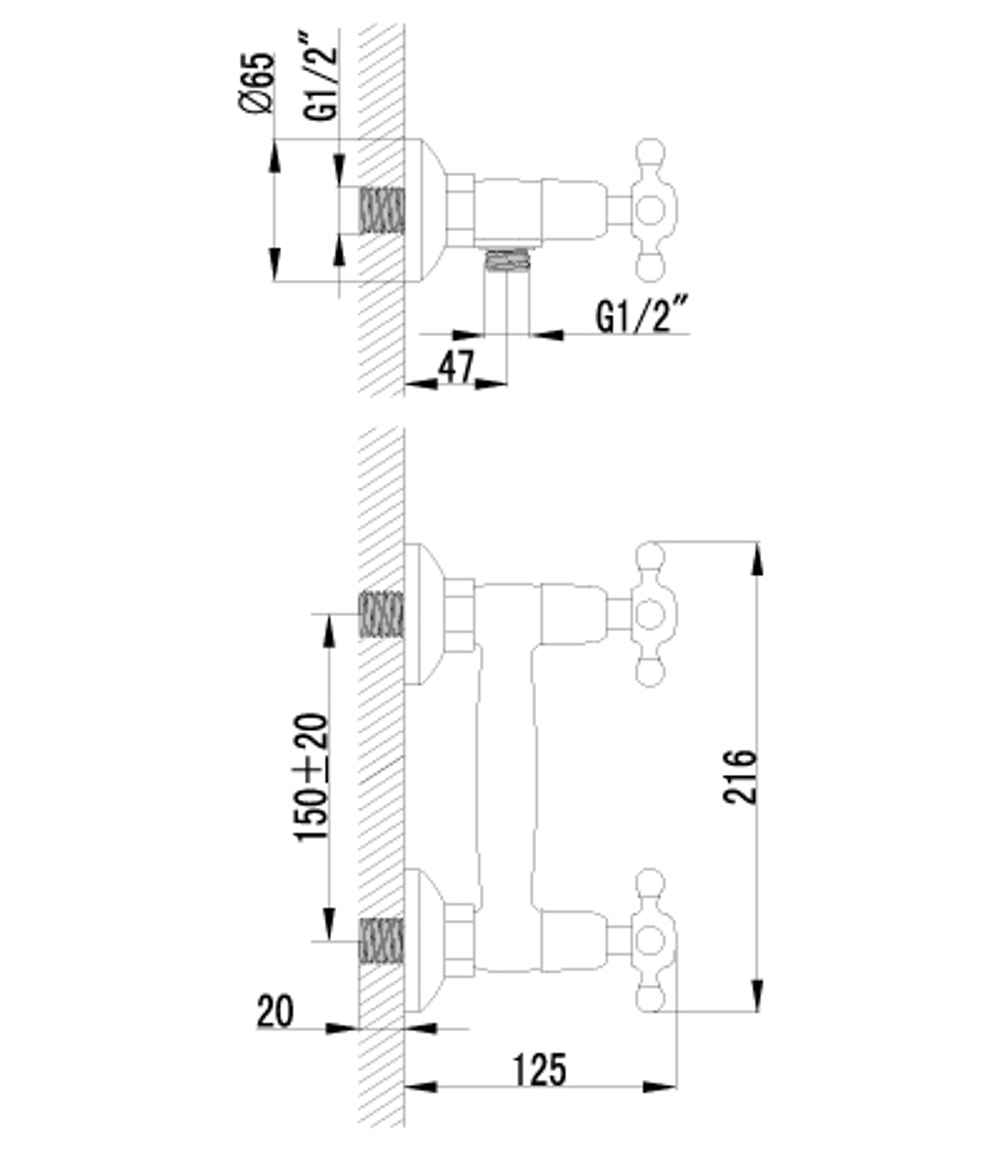 Смеситель для душа LEMARK VINTAGE – LM2803B