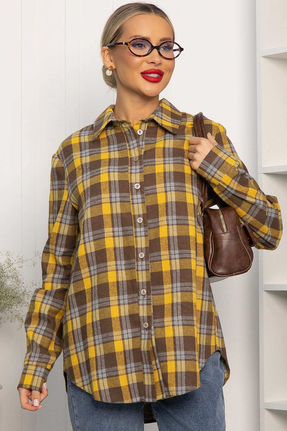 Рубашка Денни (желто-коричневая) Б14135-7М LT Collection
