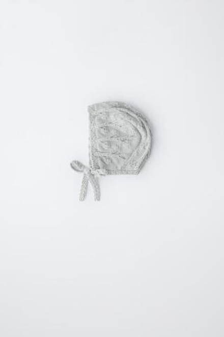 ZARA ЧЕПЧИК ИЗ СМЕСОВОГО ЛЬНА, ПАСТЕЛЬНО-ЗЕЛЕНЫЙ