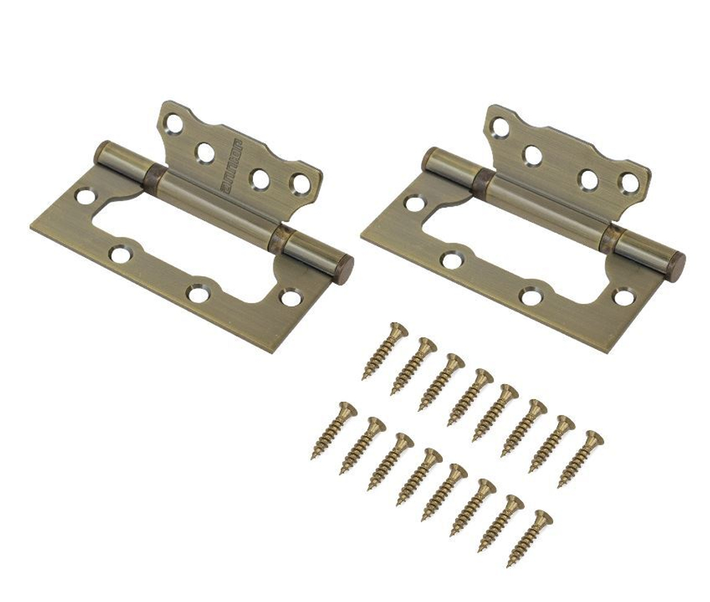 Петля  БЕЗ ВРЕЗКИ  АЛЛЮР  накл. 2BB MАВ  бронза мат. (цена за 2шт) 100*75  2 подш. БЛИСТЕР /12158