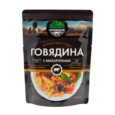 Готовое блюдо "Говядина с макаронами" 250 г. (Кронидов)