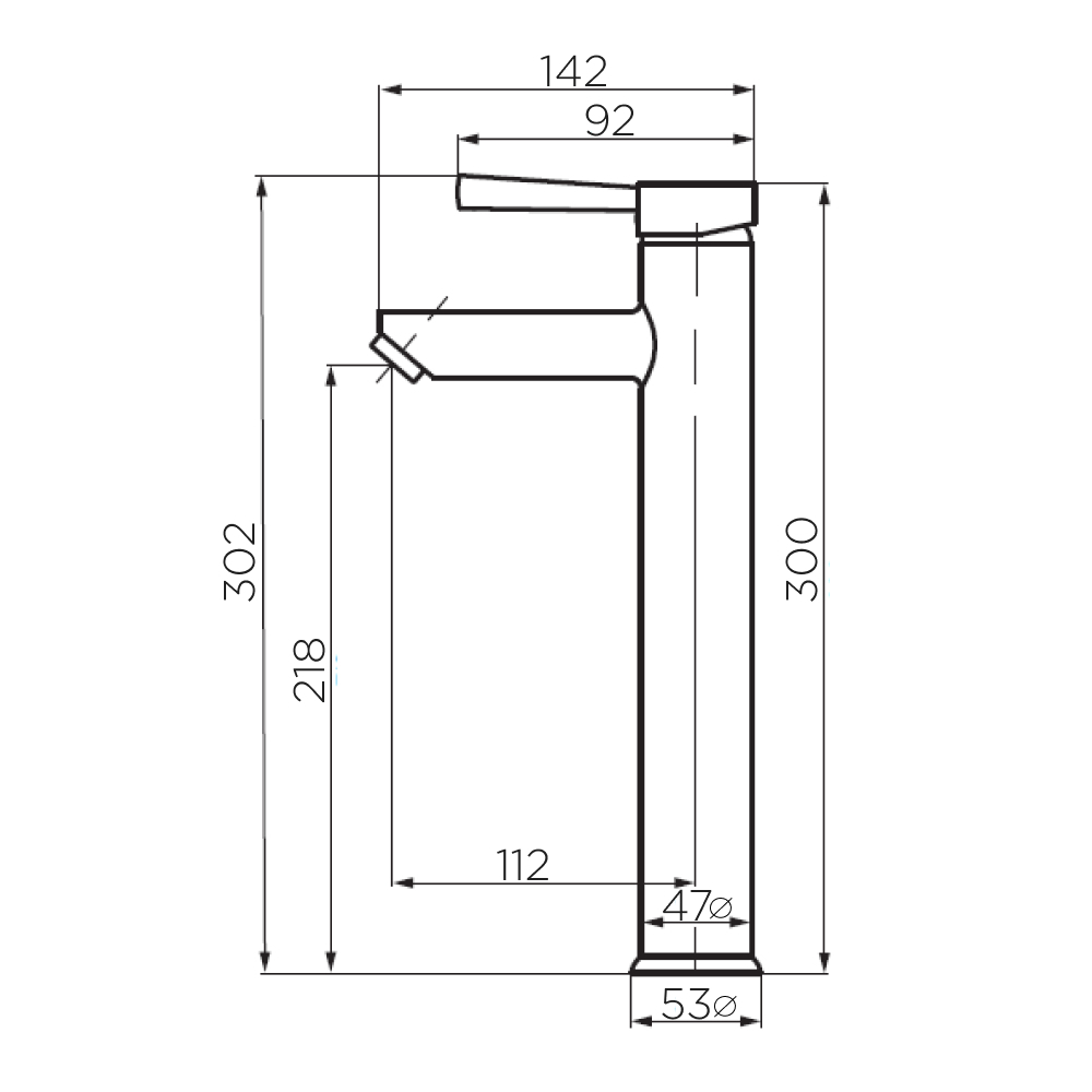 Смеситель для раковины, высокий Dorff Logic SS D3002102SS Нержавеющая сталь