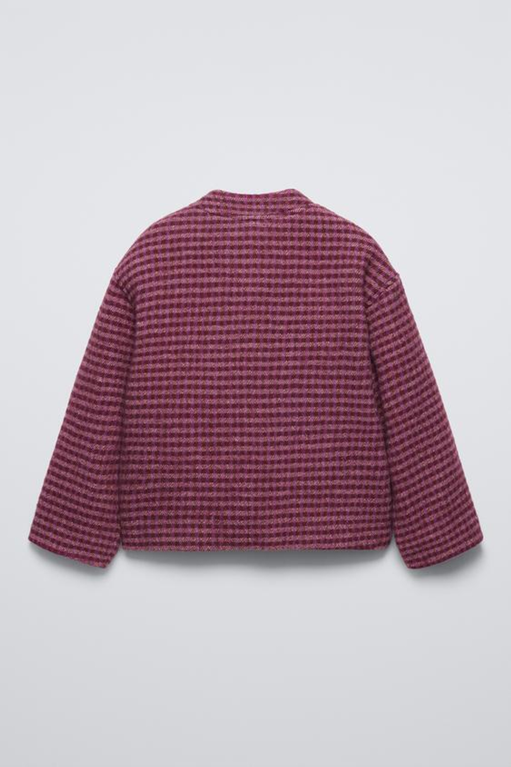 ZARA КУРТКА-ТОГГЛ В КЛЕТКУ, ПУРПУРНЫЙ