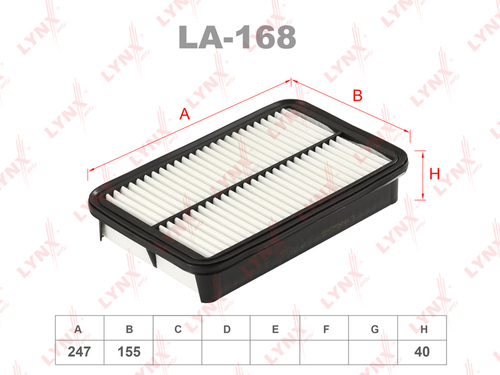 Фильтр воздушный  LYNXauto  LA-168