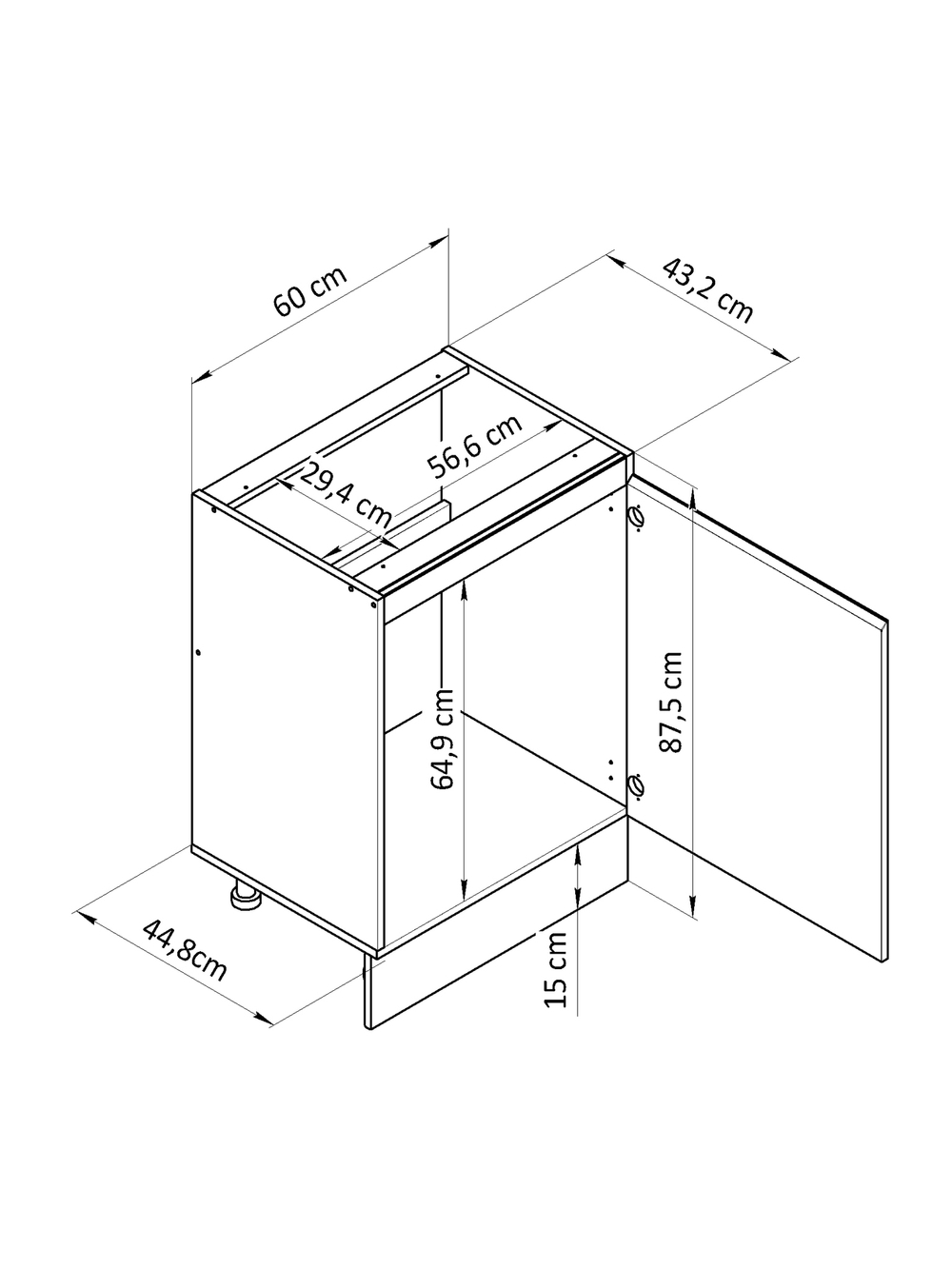 Кухонный модуль напольный под мойку 60 см Виола со столешницей