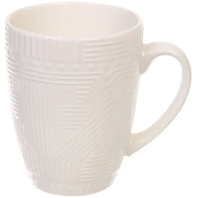 Кружка керамическая 450мл «Белая» геометрия