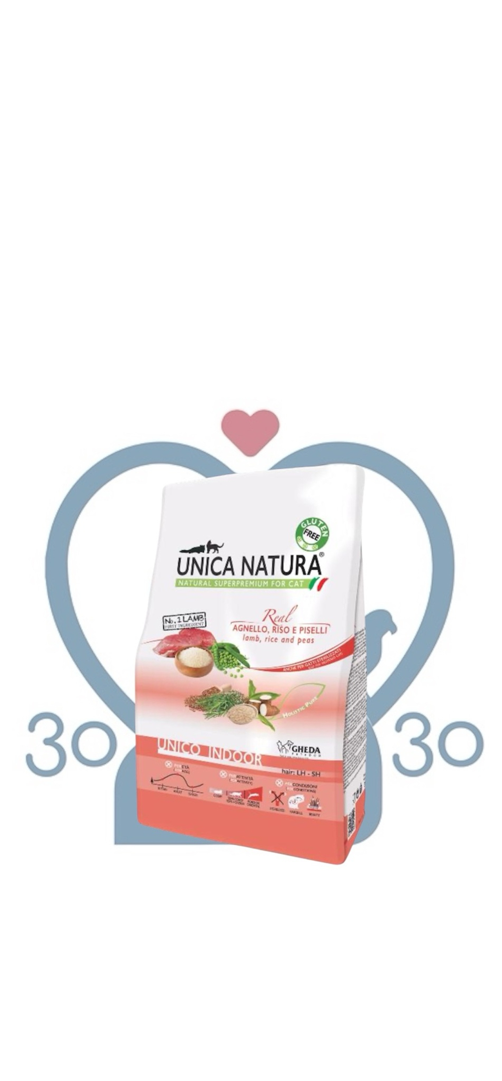 Корм Unica natura indoor д/кош Ягн.рис,горох 350г