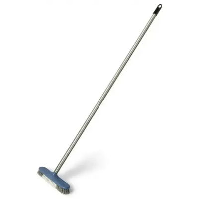 Щетка-скраббер для чистки пола Фанго с черенком синяя