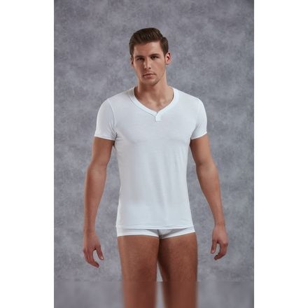 Мужская футболка белая с v-образным вырезом Doreanse 2860