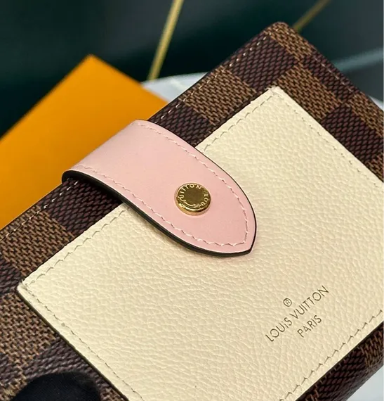Мини-кошелек Louis Vuiton Portefeuille Juliet Damier Crème, бежевый