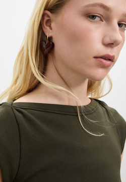 STRADIVARIUS Комплект из 2 пар контрастных сережек, золотой