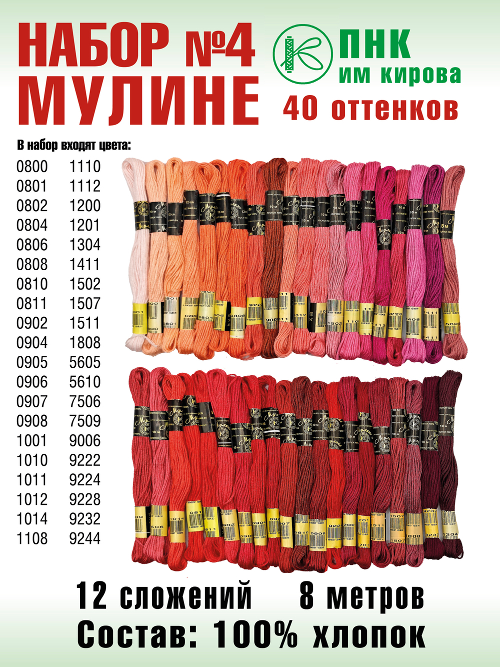 Наборы ниток мулине для вышивания ПНК Киров