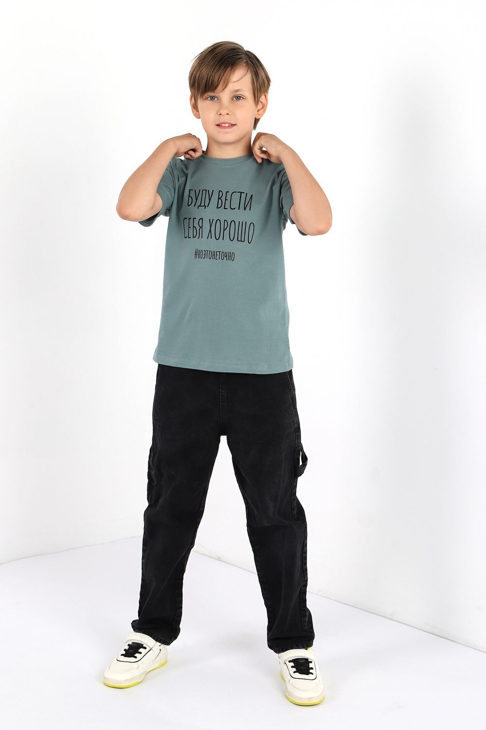 Фуфайка (футболка) для мальчика Кэш-2 Виотекс СВЕТЛЫЙ ХАКИ