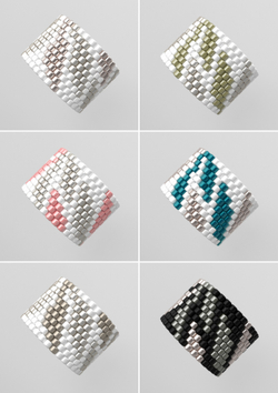 Схема кольца из бисера, узор PEYOTE, мозаичное плетение, четный счет, узор пейот из Miyuki Delica 11/0, файл PDF, RING_373_1