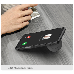 Чехол прозрачный тонированный (Transparent Black) от Nillkin с металлической крышкой и MagSafe на OPPO Find X8 Pro, серия CamShield Prop Magnetic Case