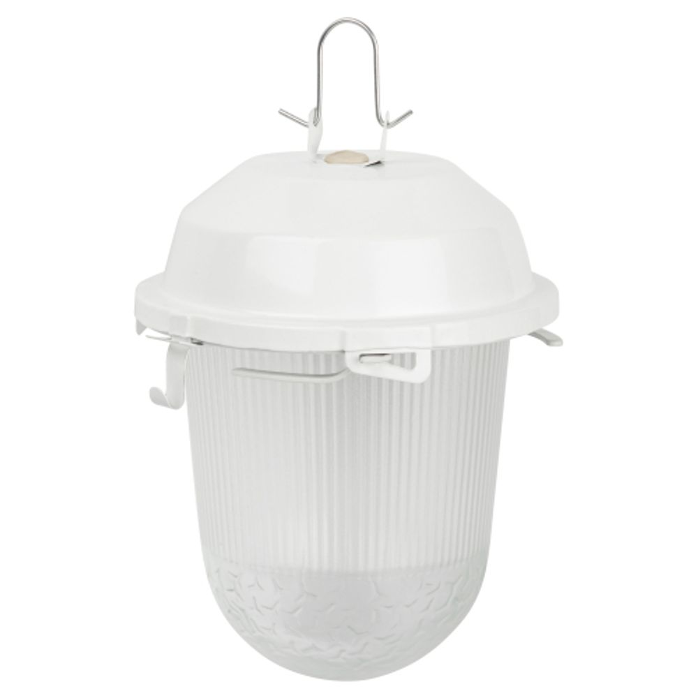 Светильник ЭРА НСП 02-100-001 без решетки Желудь сталь / стекло IP54 E27 max 100Вт 262х172 белый