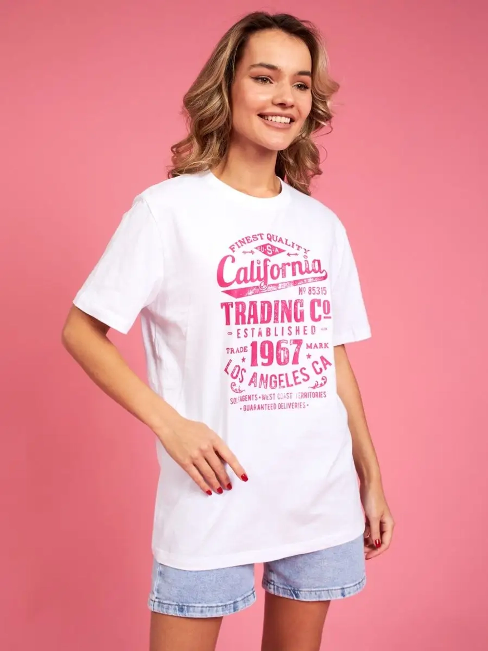 Футболка калифорния женская оверсайз с принтом