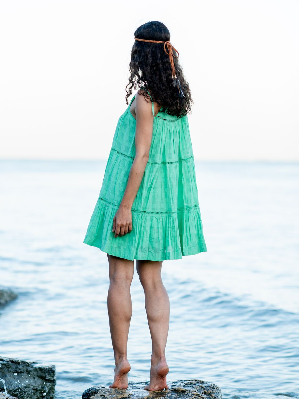 Сарафан на завязках короткий (мята)