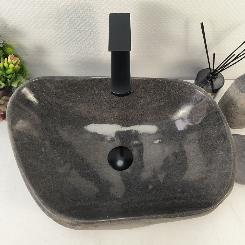 Каменная раковина из речного камня RS-05186 (51*35*15) 0862 из натурального камня
