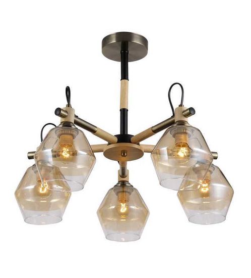 06784/5 AN+BK+WOOD (1) Люстра (RL)