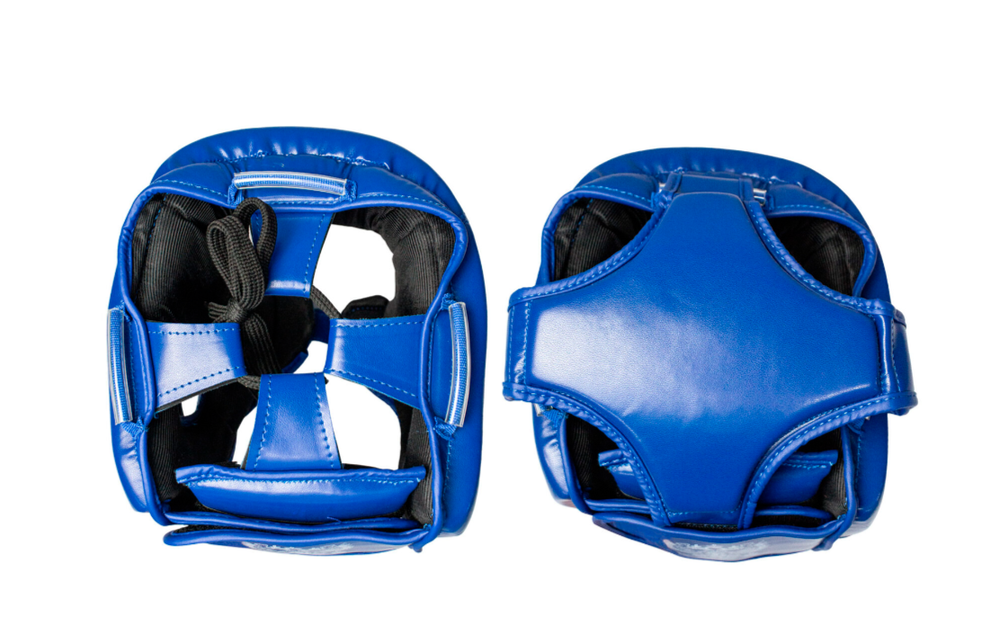 Шлем BoyBo TWIN, IKB-42, , одобрен Федерацией Бокса  и кикбоксинга  синий