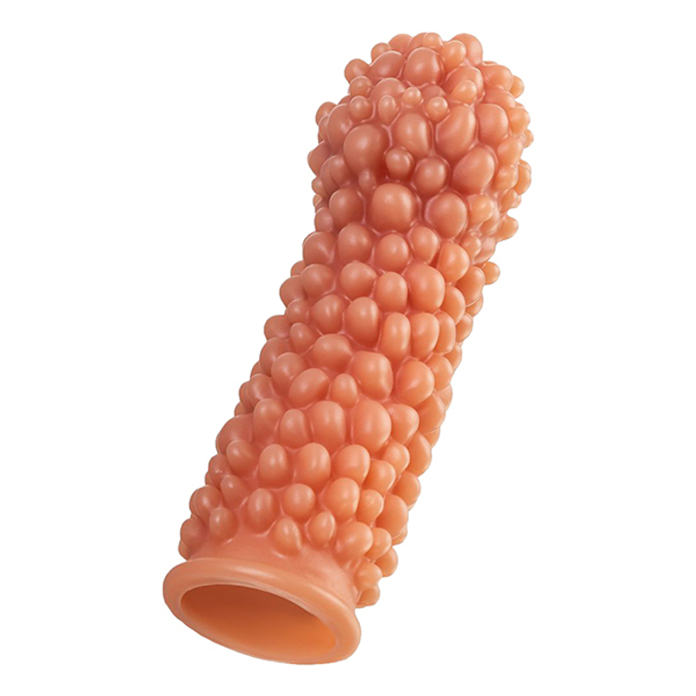 Телесная насадка 16,5см с мягкими пузырьками Kokos Penis Sleeve 001 L Size