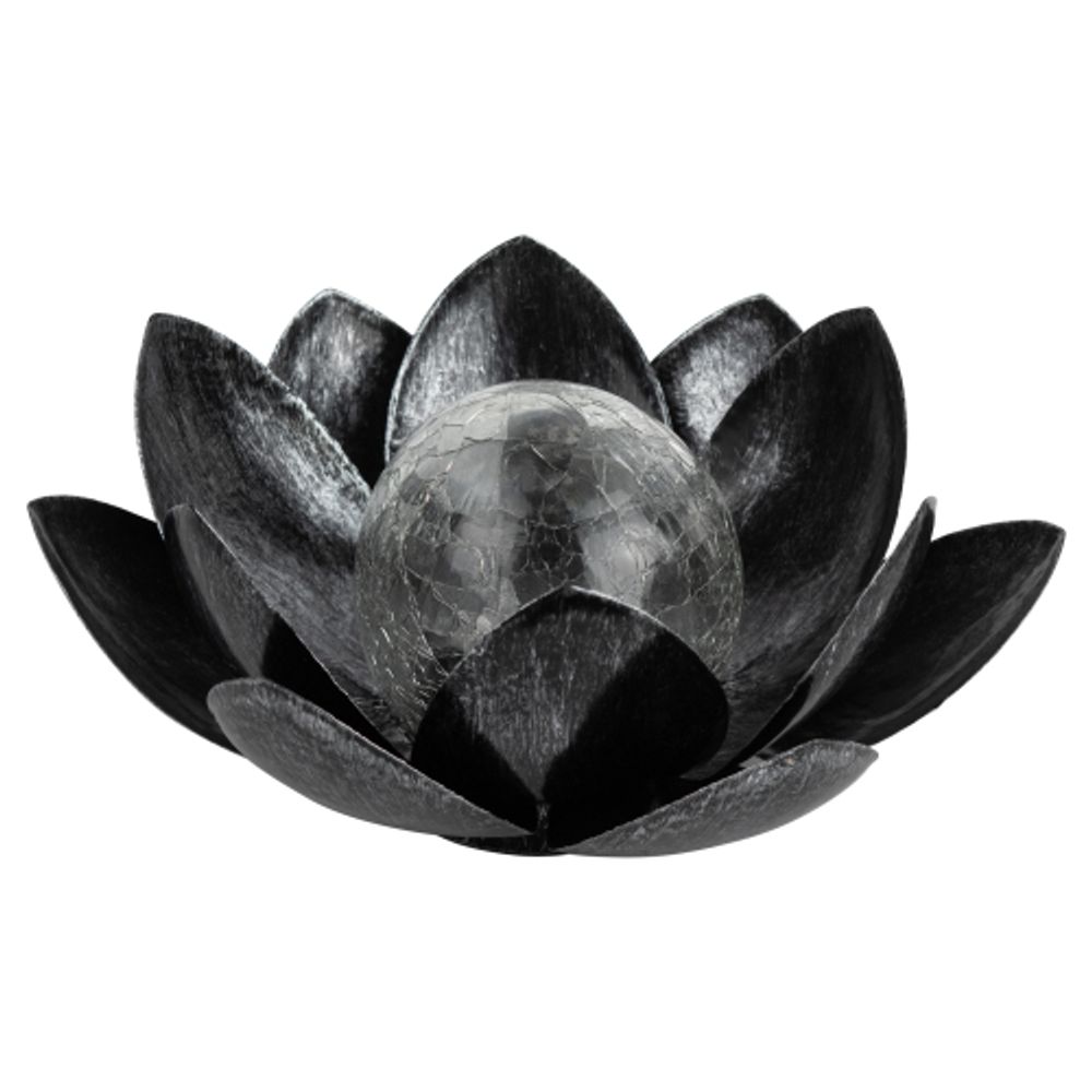 Светильник уличный ЭРА ERASF22-52 на солнечной батарее садовый Лотос (2 в 1) стекло кракле 20LED | Садовые декоративные светильники