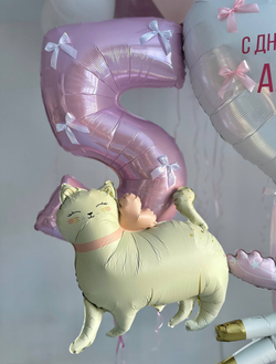 Воздушные гелиевые шарики с доставкой по Хабаровску единорог/кошка/бабочка №4534